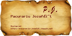 Pacurariu Jozafát névjegykártya